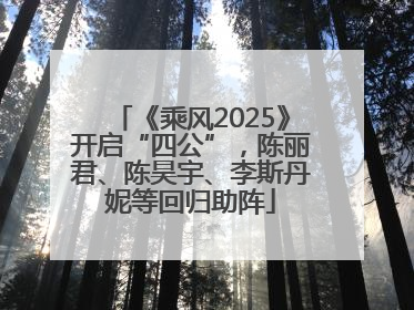 《乘风2025》开启“四公”，陈丽君、陈昊宇、李斯丹妮等回归助阵
