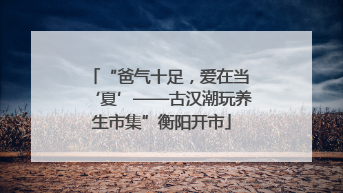 “爸气十足，爱在当‘夏’——古汉潮玩养生市集”衡阳开市