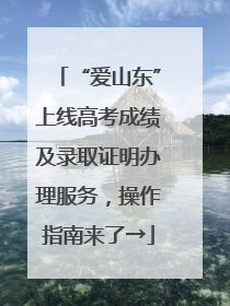 “爱山东”上线高考成绩及录取证明办理服务，操作指南来了→