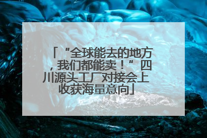 “全球能去的地方，我们都能卖！”四川源头工厂对接会上收获海量意向