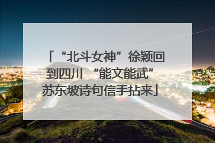 “北斗女神”徐颖回到四川 “能文能武”苏东坡诗句信手拈来