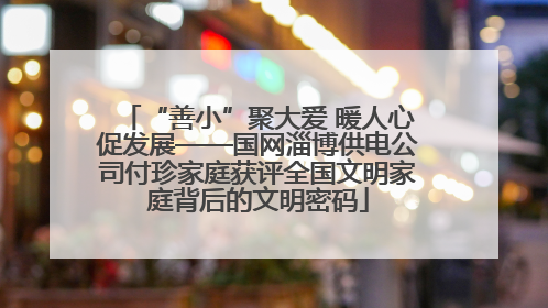 “善小”聚大爱 暖人心促发展——国网淄博供电公司付珍家庭获评全国文明家庭背后的文明密码