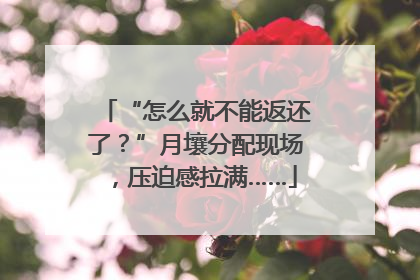 “怎么就不能返还了？”月壤分配现场，压迫感拉满……