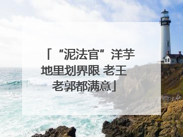 “泥法官”洋芋地里划界限 老王老郭都满意