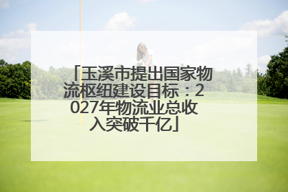 玉溪市提出国家物流枢纽建设目标：2027年物流业总收入突破千亿