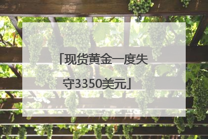 现货黄金一度失守3350美元