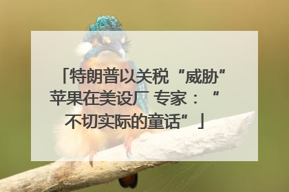 特朗普以关税“威胁”苹果在美设厂 专家：“不切实际的童话”