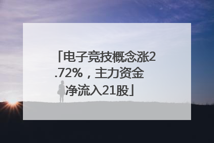 电子竞技概念涨2.72%，主力资金净流入21股