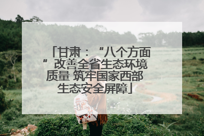 甘肃：“八个方面”改善全省生态环境质量 筑牢国家西部生态安全屏障