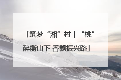 筑梦“湘”村｜“桃”醉衡山下 香飘振兴路