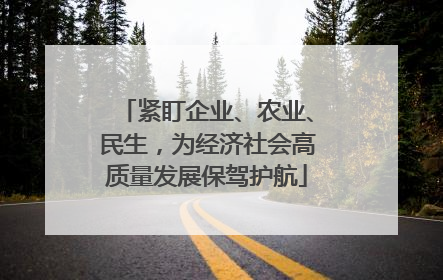 紧盯企业、农业、民生，为经济社会高质量发展保驾护航