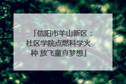 信阳市羊山新区：社区学院点燃科学火种 放飞童真梦想