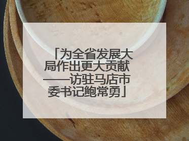 为全省发展大局作出更大贡献——访驻马店市委书记鲍常勇