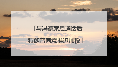 与冯德莱恩通话后 特朗普同意推迟加税