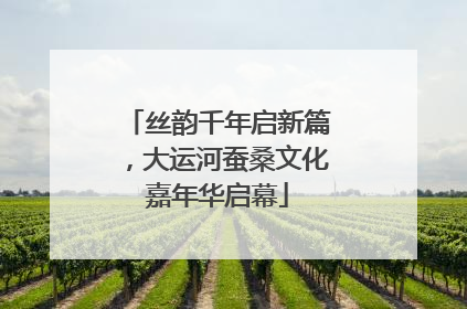 丝韵千年启新篇，大运河蚕桑文化嘉年华启幕