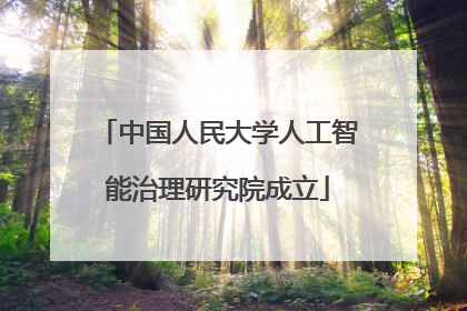 中国人民大学人工智能治理研究院成立