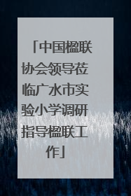 中国楹联协会领导莅临广水市实验小学调研指导楹联工作