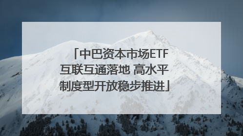 中巴资本市场ETF互联互通落地 高水平制度型开放稳步推进