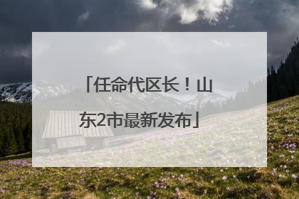 任命代区长！山东2市最新发布