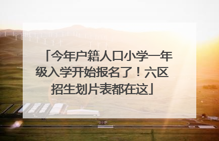今年户籍人口小学一年级入学开始报名了！六区招生划片表都在这