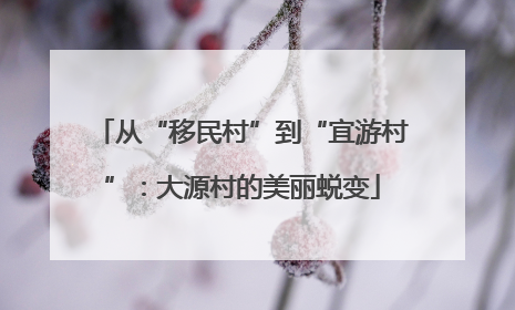 从“移民村”到“宜游村”：大源村的美丽蜕变