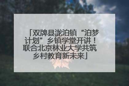 双牌县泷泊镇“泊梦计划”乡镇学堂开讲！联合北京林业大学共筑乡村教育新未来