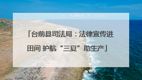 台前县司法局：法律宣传进田间 护航“三夏”助生产