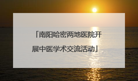 南阳哈密两地医院开展中医学术交流活动