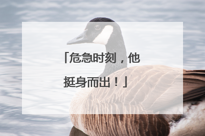 危急时刻，他挺身而出！