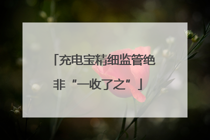 充电宝精细监管绝非“一收了之”