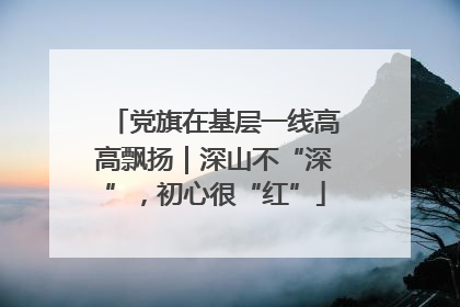 党旗在基层一线高高飘扬｜深山不“深”，初心很“红”