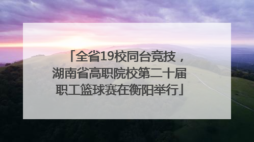 全省19校同台竞技，湖南省高职院校第二十届职工篮球赛在衡阳举行