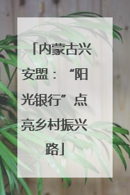 内蒙古兴安盟：“阳光银行”点亮乡村振兴路