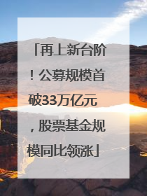 再上新台阶！公募规模首破33万亿元，股票基金规模同比领涨