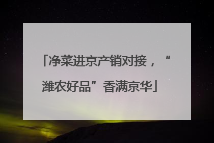 净菜进京产销对接，“潍农好品”香满京华
