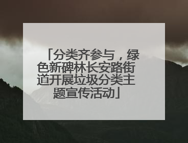 分类齐参与，绿色新碑林长安路街道开展垃圾分类主题宣传活动