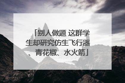 别人做题 这群学生却研究仿生飞行器、青花椒、水火箭
