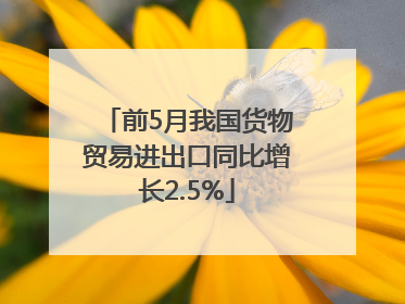前5月我国货物贸易进出口同比增长2.5%