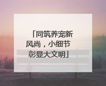 同筑养宠新风尚，小细节彰显大文明