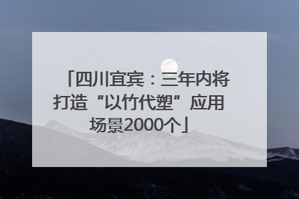 四川宜宾：三年内将打造“以竹代塑”应用场景2000个