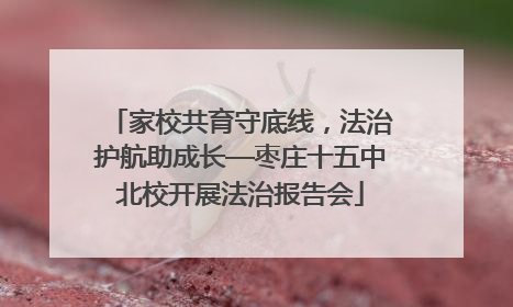家校共育守底线，法治护航助成长—枣庄十五中北校开展法治报告会
