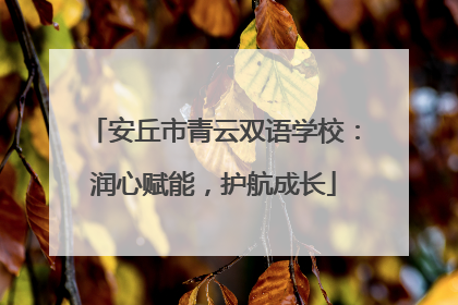 安丘市青云双语学校：润心赋能，护航成长