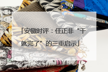 安徽时评：任正非“干就完了”的三重启示