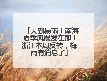 大到暴雨！南海夏季风爆发在即！浙江本周反转，梅雨有消息了