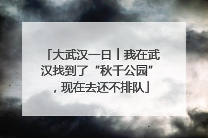大武汉一日︱我在武汉找到了“秋千公园”，现在去还不排队