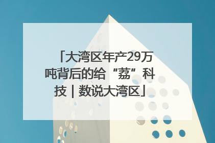 大湾区年产29万吨背后的给“荔”科技｜数说大湾区