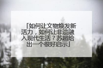 如何让文物焕发新活力，如何让非遗融入现代生活？苏超给出一个很好启示