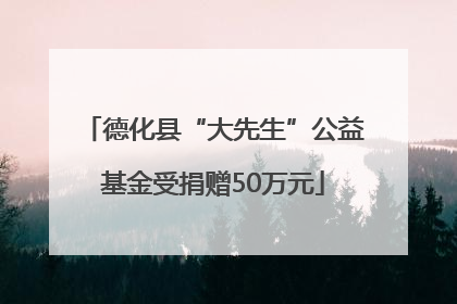 德化县“大先生”公益基金受捐赠50万元