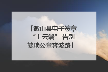 微山县电子签章“上云端” 告别繁琐公章奔波路