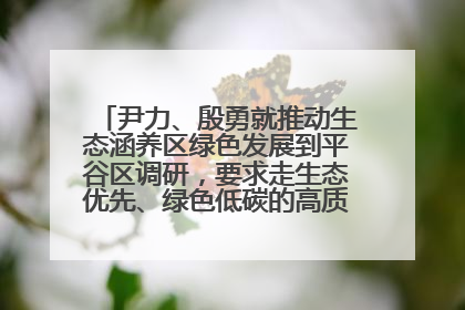 尹力、殷勇就推动生态涵养区绿色发展到平谷区调研，要求走生态优先、绿色低碳的高质量发展之路